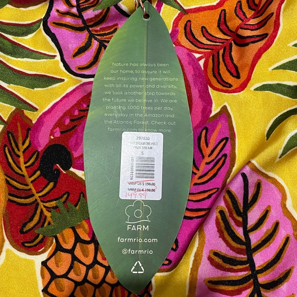 NWT FARM Rio Fruit Dreams one piece SMALL - Picture 8 of 12